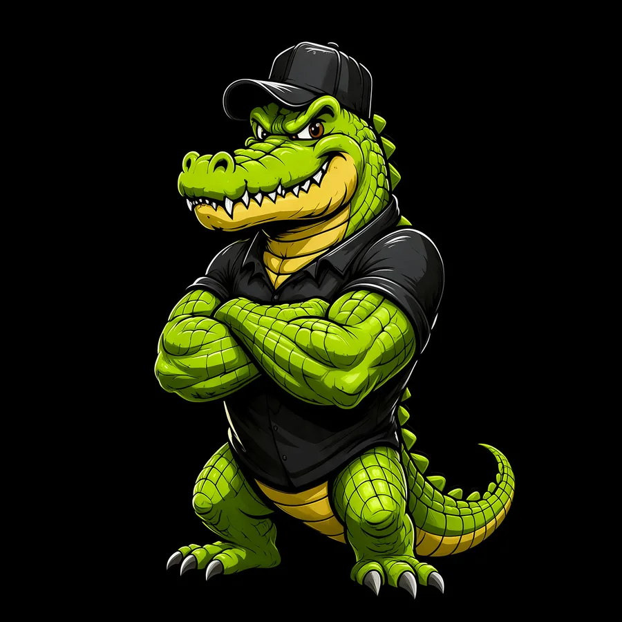 Gone Stumpin alligator mascot illustration